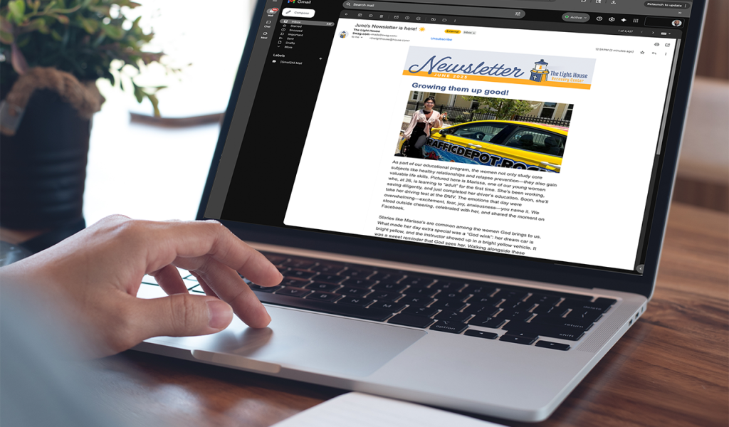 Light House women's recovery, pillar brands, case study, results, newsletter, design, graphics, desktop