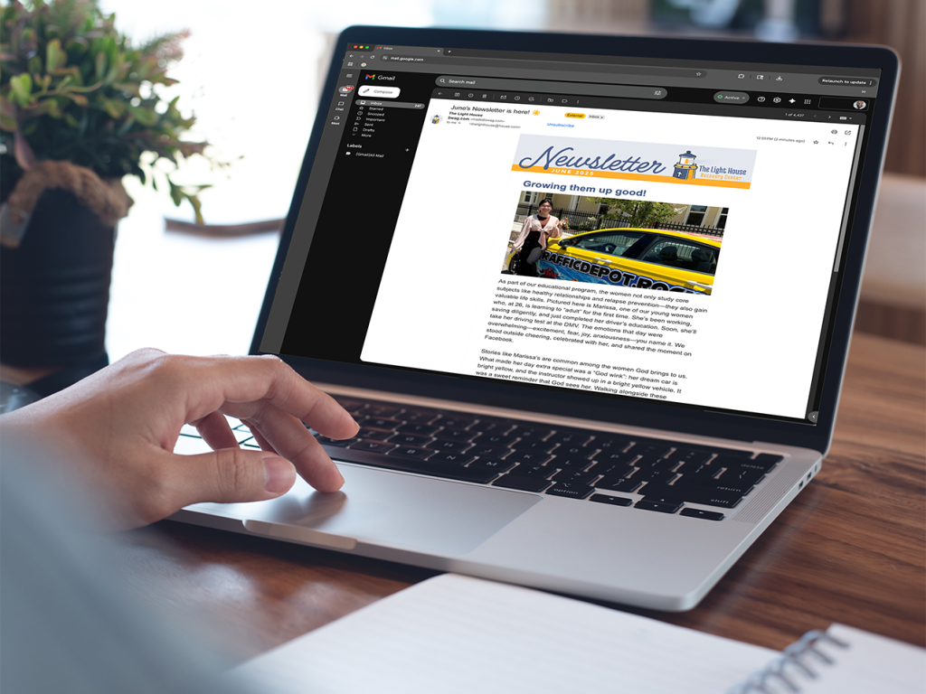 Light House women's recovery, pillar brands, case study, results, newsletter, design, graphics, desktop